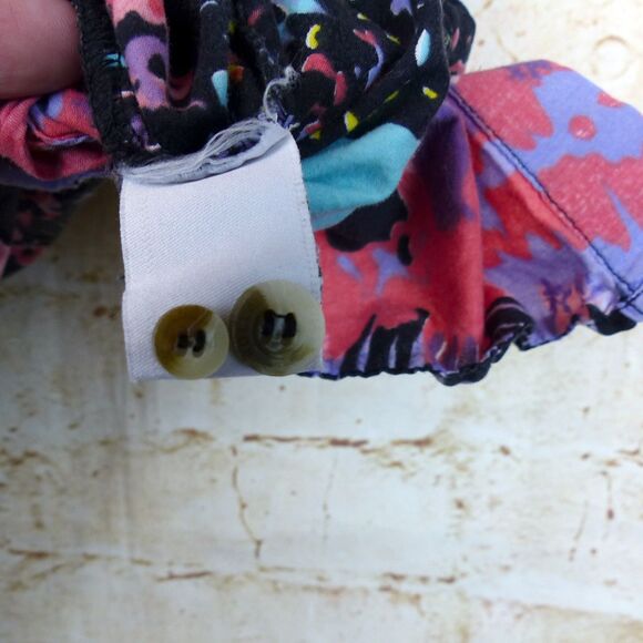 Rollas Beach Boy Shirt Men L Multicolor Abstract Print Button Short Sleeve 90s - Picture 14 of 14